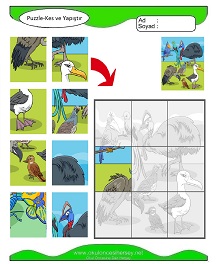 Puzzle Kes Yapıştır Çalışma Sayfaları